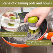 ২ পিচ Liquid-Adding Pot-washing kitchen Brush